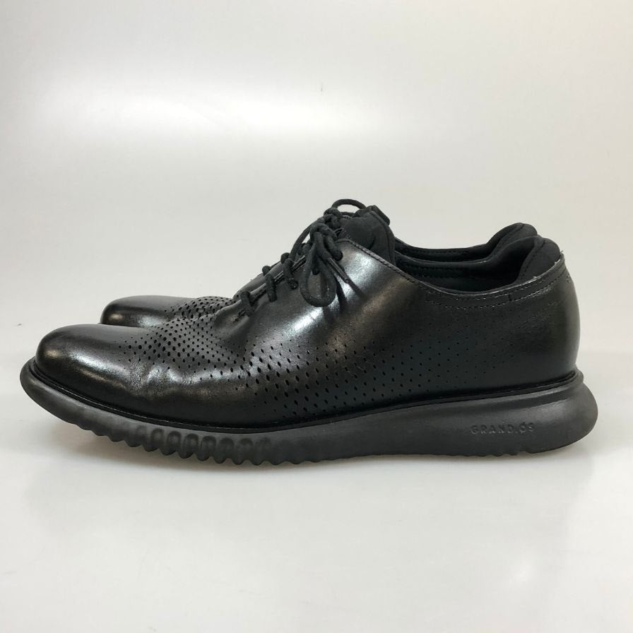 コールハーン レザースニーカー ゼログランド C23832 レーザーウィング メンズ ブラック サイズ9.5 COLE HAAN 約27.0cm【AFC49】