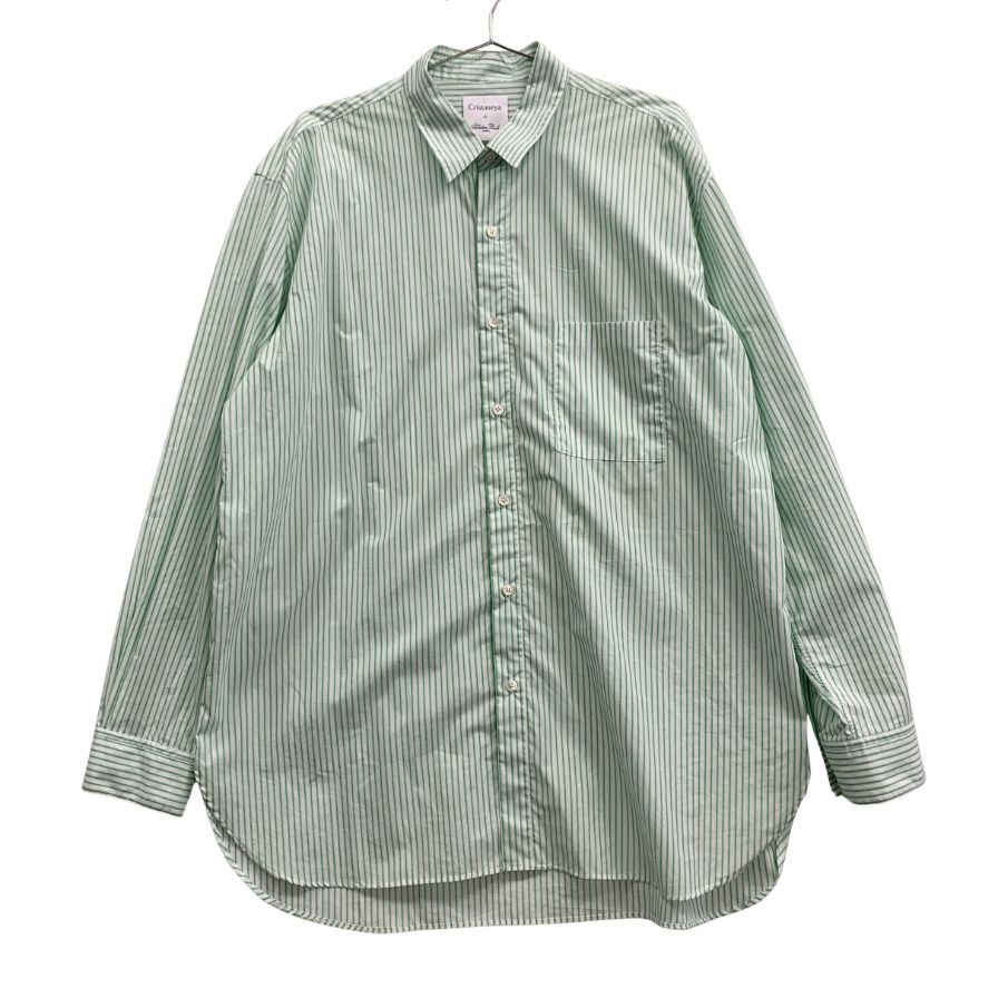 美品◆クリスタセヤ×サルヴァトーレピッコロ シャツ コットン ストライプ グリーン メンズ サイズ1 CristaSeya × Salvatore Piccolo 【AFB11】