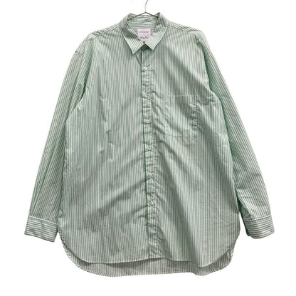 美品◆クリスタセヤ×サルヴァトーレピッコロ シャツ コットン ストライプ グリーン メンズ サイズ1 CristaSeya × Salvatore Piccolo 【AFB11】