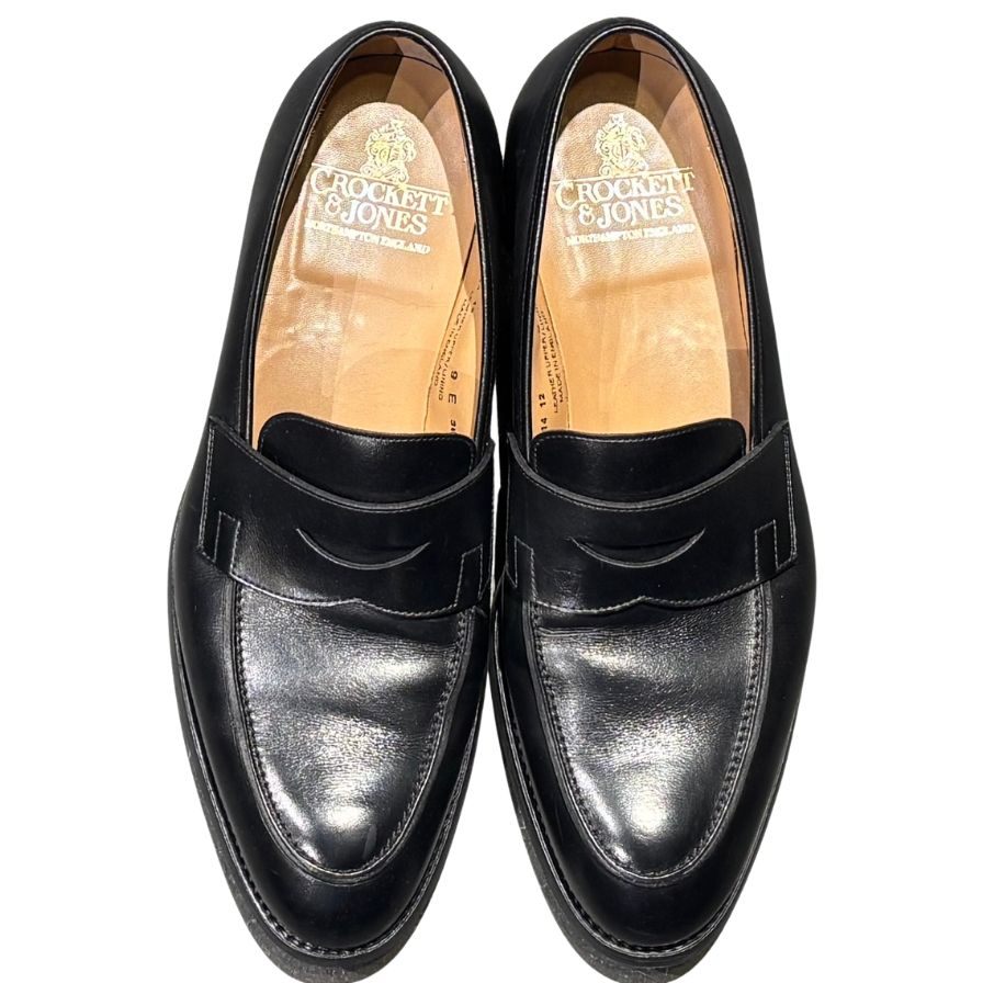 クロケット&ジョーンズ レザーシューズ ローファー  6414 ブラック メンズ サイズUK9E CROCKETT&JONES ローファー 約27.5cm【LA】【中古】