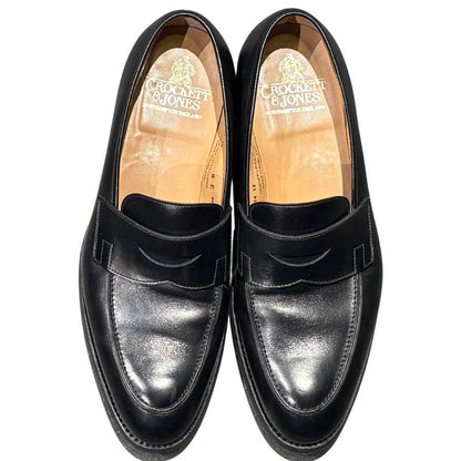 クロケット&ジョーンズ レザーシューズ ローファー  6414 ブラック メンズ サイズUK9E CROCKETT&JONES ローファー 約27.5cm【LA】【中古】