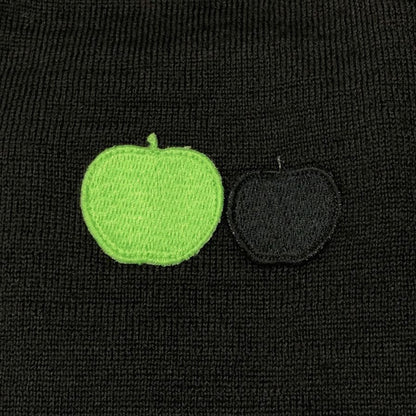 中古■コムデギャルソン ザ ビートルズ トップス ニット アップル刺繍 AD2015 ユニセックス サイズL ブラック  COMME des GARCONS 【AFB38】