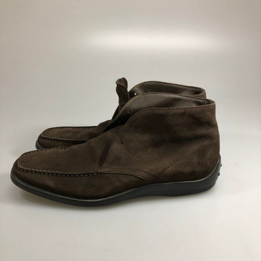 トッズ チャッカブーツ ドライビング スエード ブラウン サイズ7.5 ※紐なし  TODS 約26.5cm【AFC47】