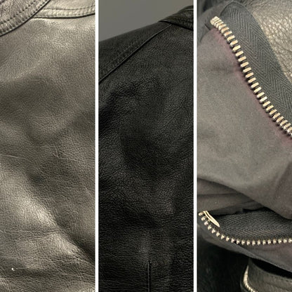 美品◆リックオウエンス レザージャケット シングルライダース 本革 RU16F6778 ブラック メンズ サイズ48 Rick Owens 【AFG1】