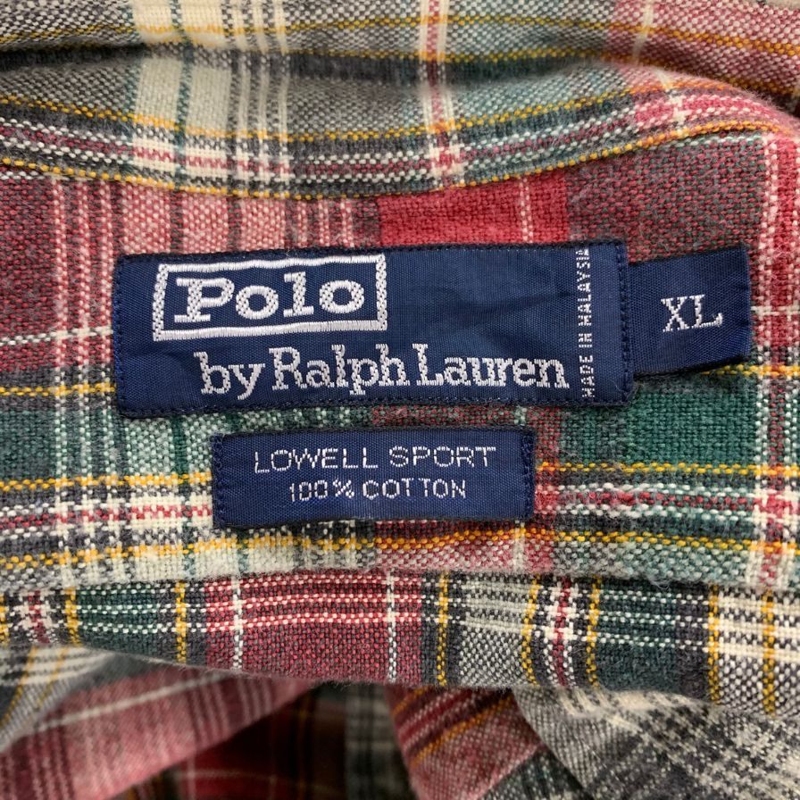 美品◆ポロ ラルフローレン チェックシャツ オーバーサイズ コットン サイズXL メンズ POLO RALPH LAUREN 【AFB14】