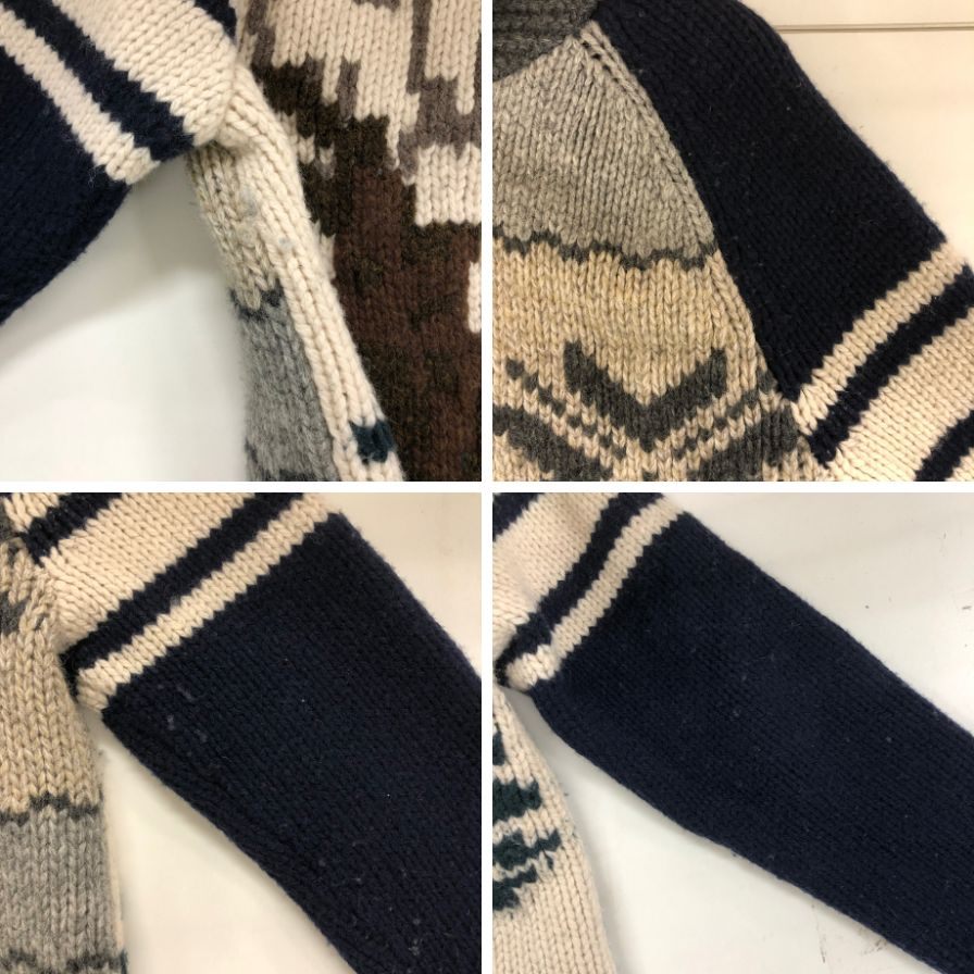 中古◆トミーヒルフィガー カウチンカーディガン ノルディック ウール サイズM メンズ グレー系 TOMMY HILFIGER 【AFB5】