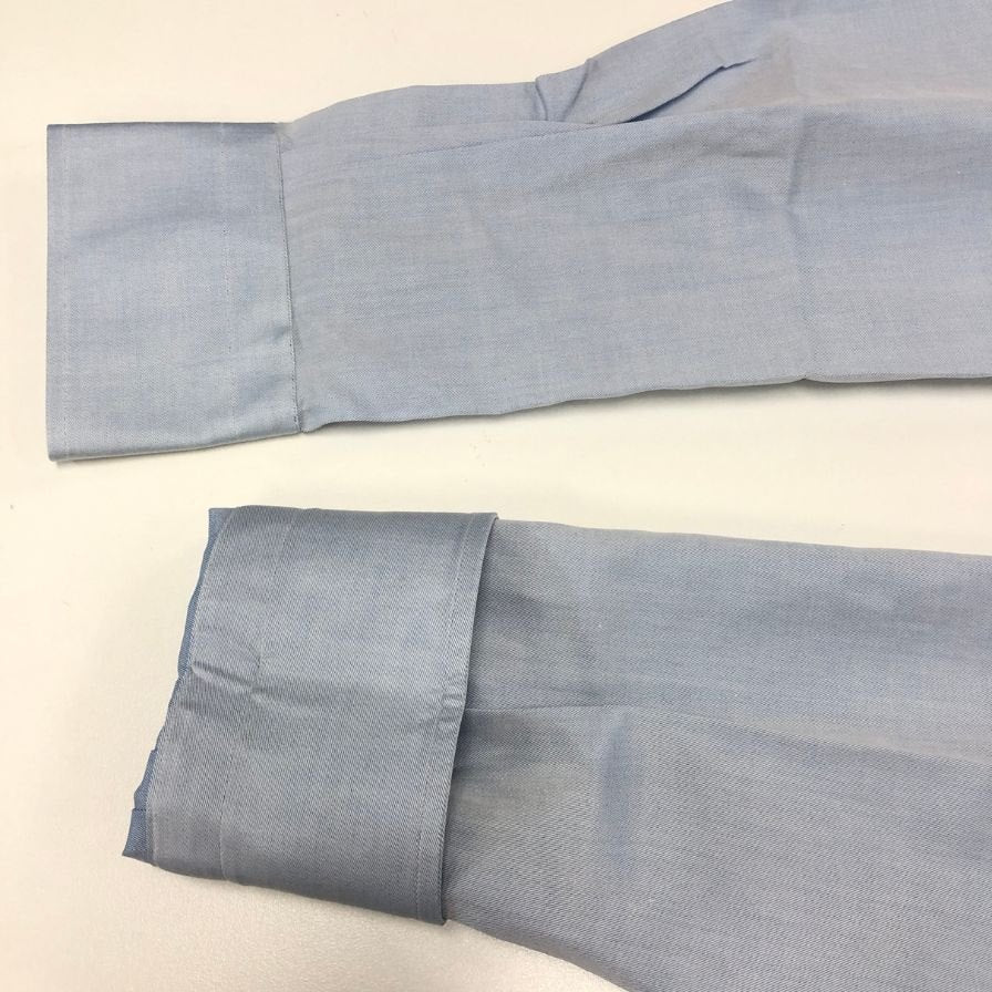 新品同様◆エルメネジルドゼニア 長袖ドレスシャツ ブルー サイズ39/15.5 メンズ Ermenegildo Zegna 【AFB33】