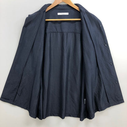 美品◆ジャーナルスタンダード シャツ シルク 半袖 ネイビー サイズM メンズ JOURNAL STANDARD 【AFB6】