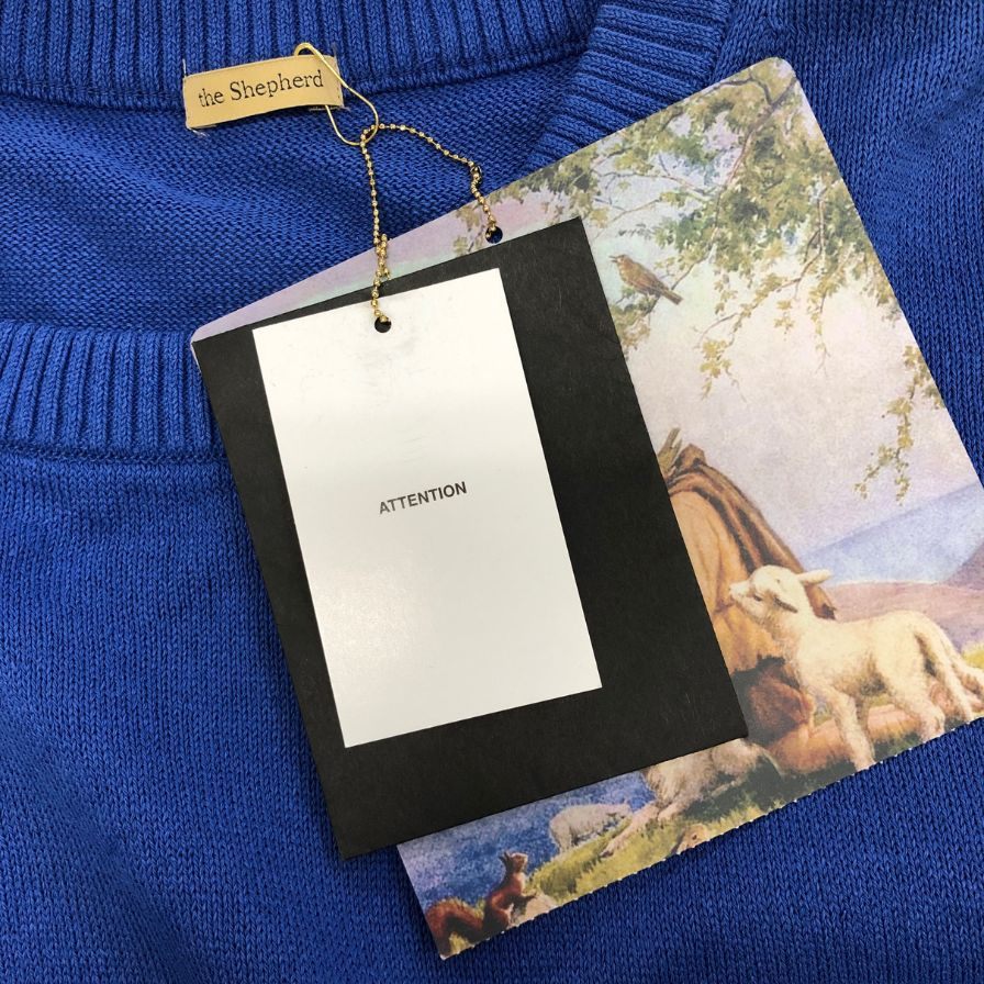 新品同様◆ザ シェパード アンダーカバー 23SS HiGペーパー半袖ニット ブルー メンズ サイズ4 the Shepherd UNDERCOVER 【AFB39】