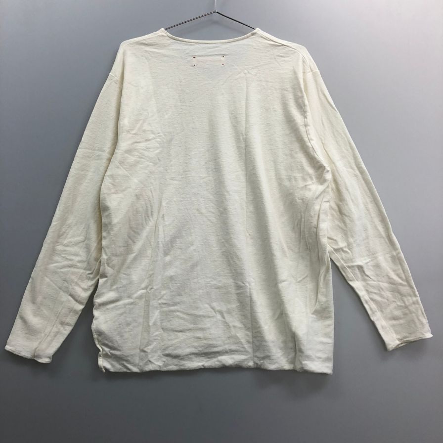 美品◆バーベルオブジェクト Vトップ トップス シルク混 日本製 bo-07c02 メンズ サイズ2 ホワイト barbell object 【AFB13】
