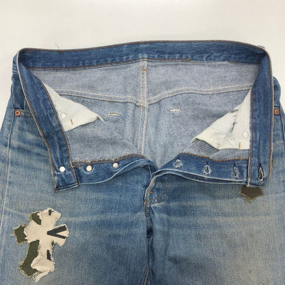 メゾン カサノバ デニムパンツ リメイク クロスパッチ ブルー メンズ サイズ表記なし MAISON CASANOVA 【AFB28】