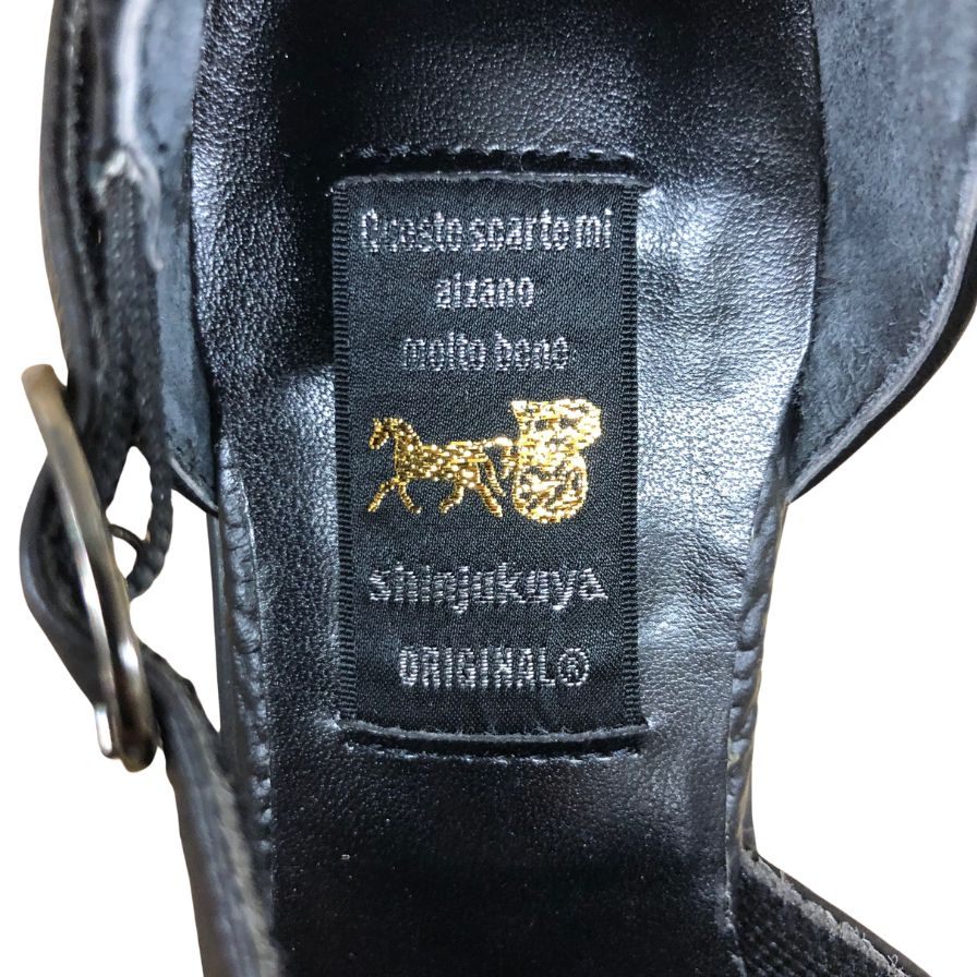 新宿屋 レザーパンプス シャーク 4741-735 ブラック 21.5㎝ レディース shinjukuya 約21.5cm【AFD9】