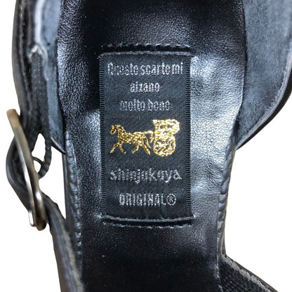 新宿屋 レザーパンプス シャーク 4741-735 ブラック 21.5㎝ レディース shinjukuya 約21.5cm【AFD9】