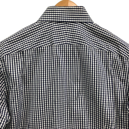 極美品◆スーツカンパニー ギンガムチェックシャツ 長袖 スリムフィット コットン ブルー系 サイズ39/82 THE SUIT COMPANY 【AFB43】