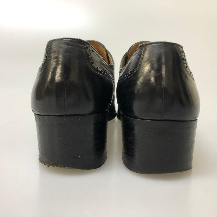 タニノクリスチー ウィングチップ メダリオン シングルモンクストラップ ブラック サイズ6 メンズ TANINO CRISCI 約24.5cm【AFC36】