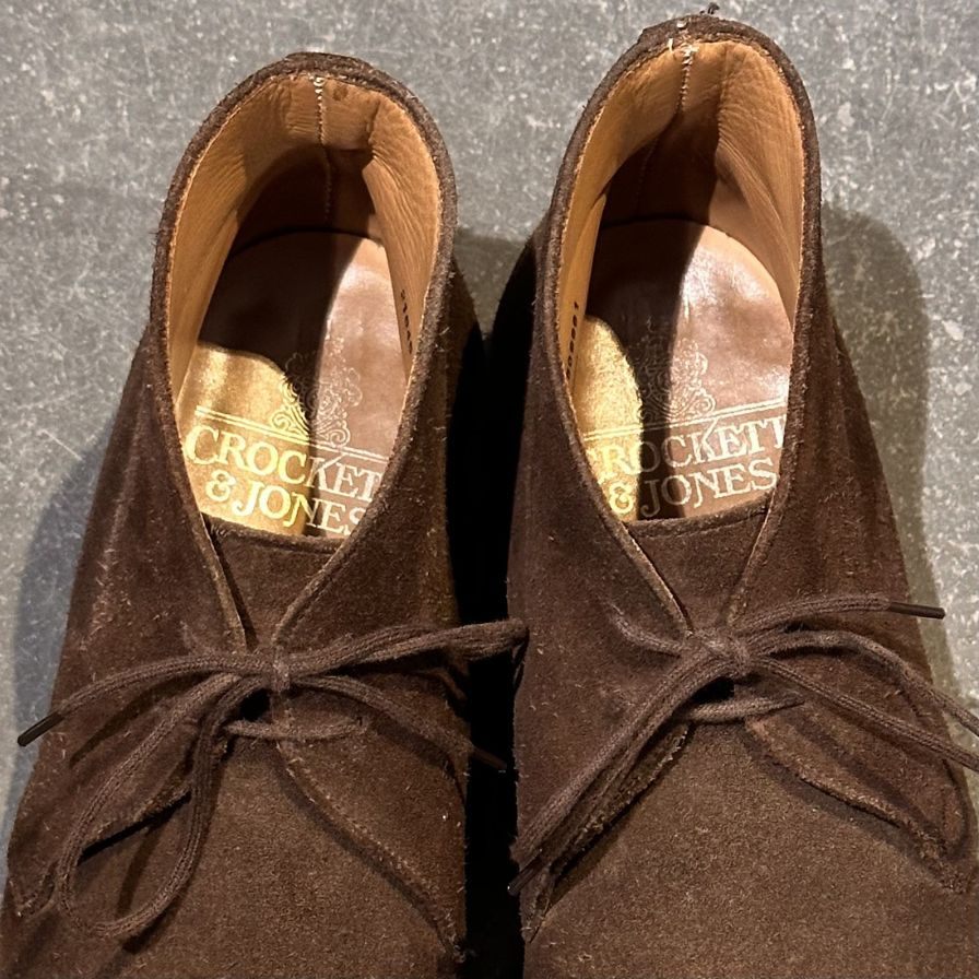 クロケット&ジョーンズ レザーシューズ チャッカブーツ チャートシー スエード ブラウン サイズUK7E CROCKETT&JONES CHERTSEY ブーツ 約25.5cm【LA】【中古】