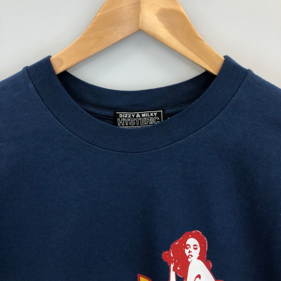 極美品◆ヒステリックグラマー 長袖Tシャツ DO ANYTHING ネイビー メンズ サイズM HYSTERIC GLAMOUR 【AFB34】