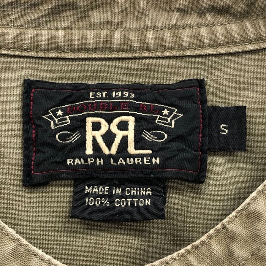 ダブルアールエル ヘンリーネックシャツ サーマル 1つ星タグ カーキ メンズ サイズS RRL RALPH LAUREN【LA】