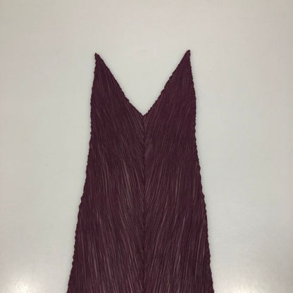 プリーツプリーツ イッセイミヤケ ストール プリーツ 加工 ポリエステル タグ欠損 パープル PLEATS PLEASE ISSEY MIYAKE【AFB50】