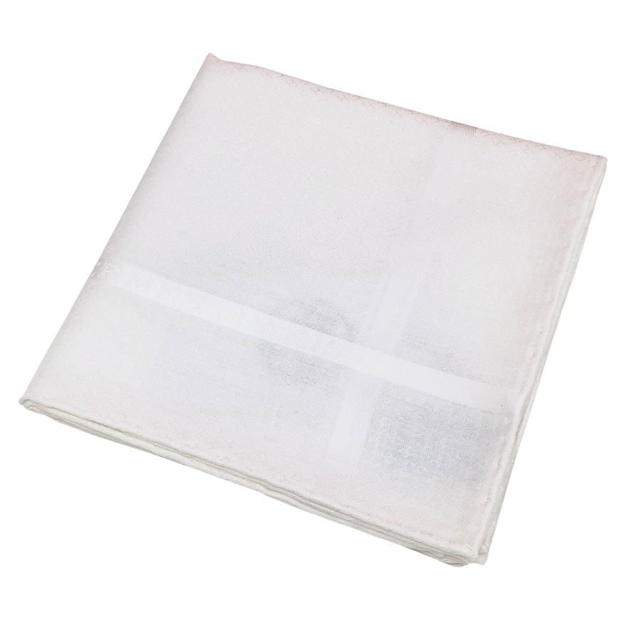 エルメス ハンカチ コットン100% ホワイト レディース HERMES【AFB55】【中古】