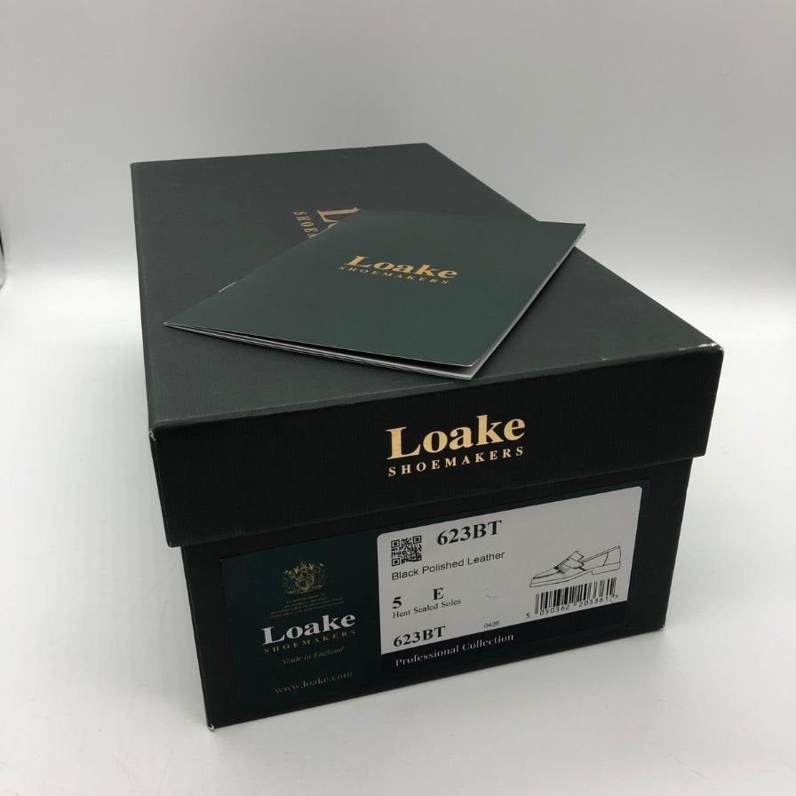 ローク タッセルローファー 623BT ポリッシュレザー  ブラック エアソール サイズUK5E LOAKE 約24.0cm【AFD15】