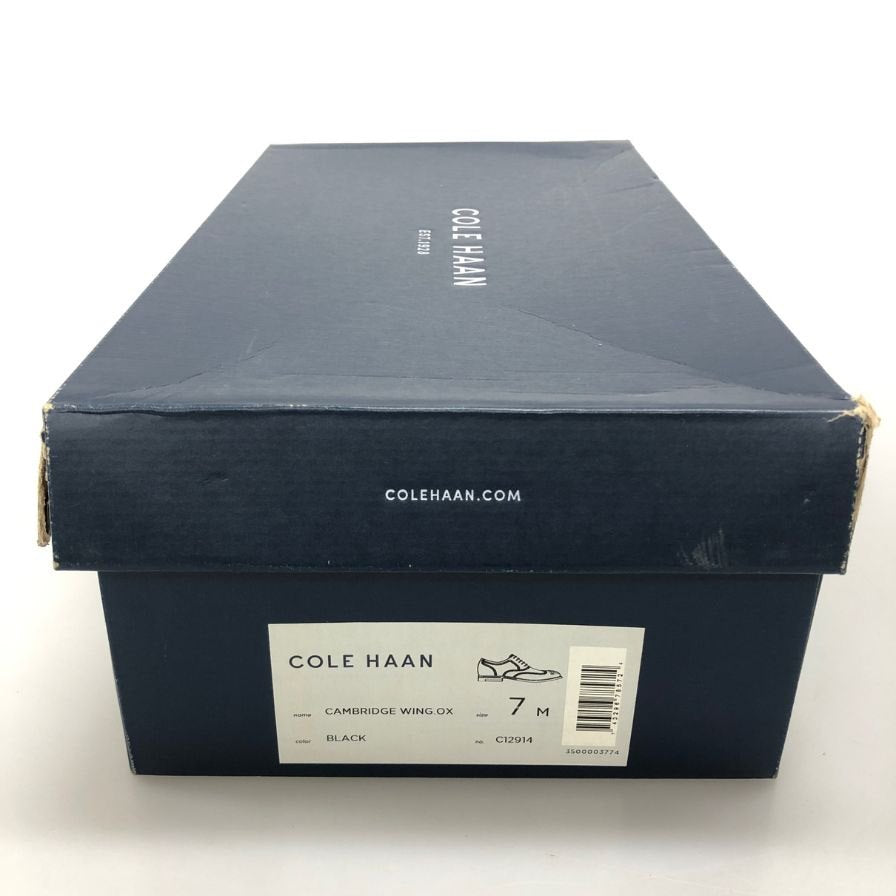 コールハーン レザーシューズ ウィングチップ 本革 ブラック メンズ サイズ7 COLE HAAN 約25.5cm【AFD13】
