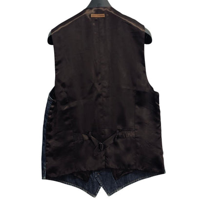 美品◆ドルチェ&ガッバーナ ベスト ジレ デニム ヴィンテージ加工 サイズ50 ブルー系 メンズ DOLCE&GABBANA 【AFB19】