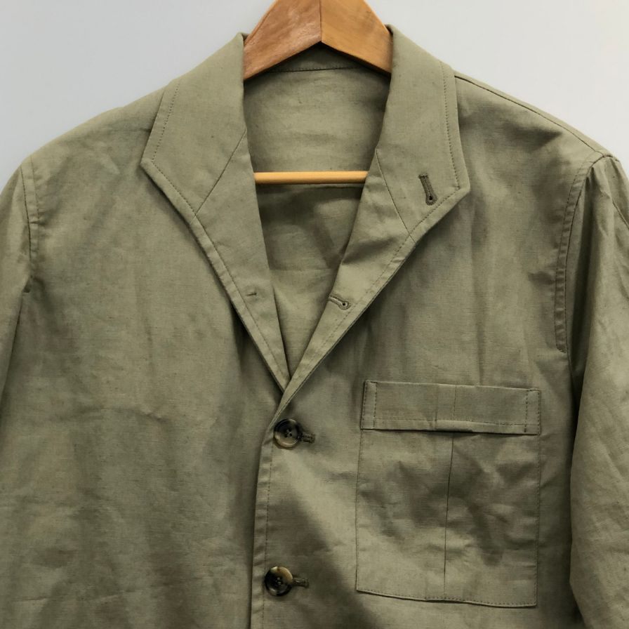 極美品◆フストヒメノ テバジャケット カーキ リネン コットン メンズ サイズ46想定 JUSTO GIMENO 【AFF22】