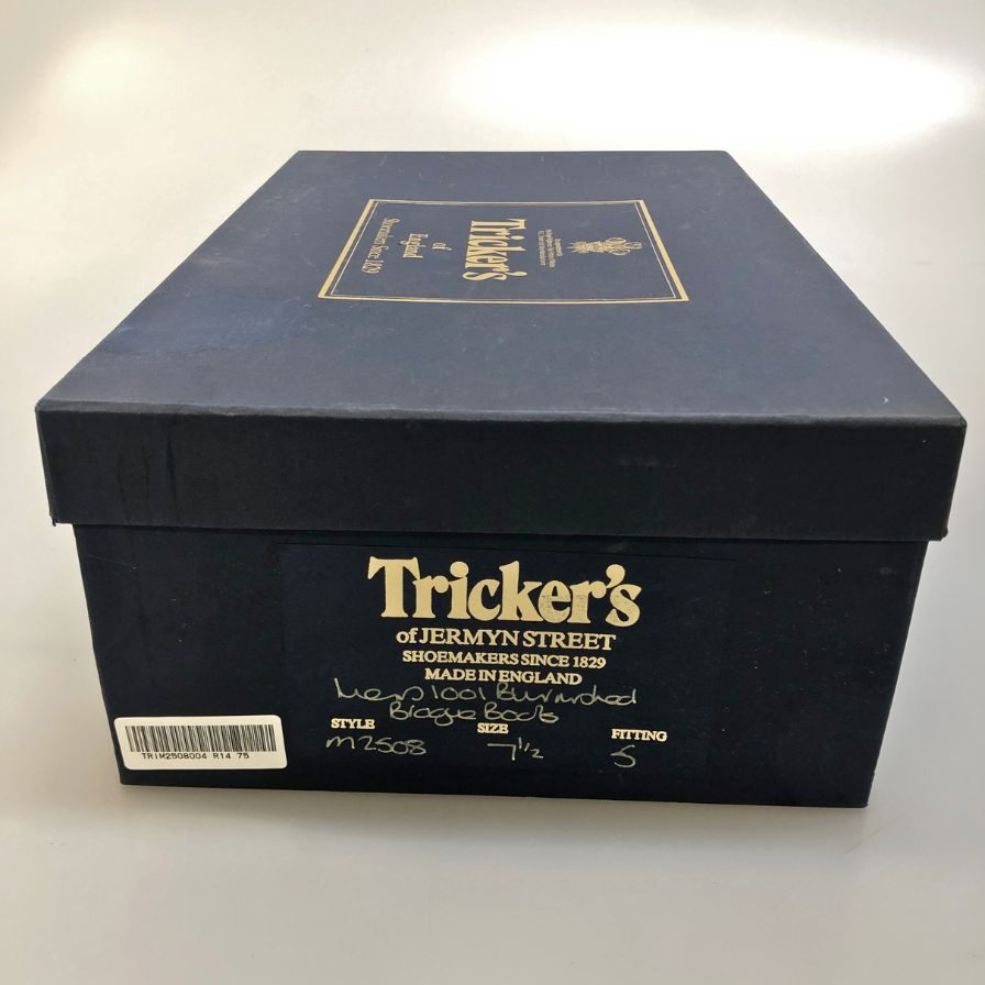トリッカーズ カントリーブーツ M2508 モールトン カーフ メンズ サイズ7ハーフ ベージュ Tricker`s ブーツ 約25.5cm【LA】【中古】