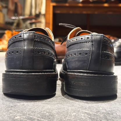 トリッカーズ レザーシューズ ロングウイングチップ M5164 ネイビー メンズ サイズUK7 Tricker’s ビジネスシューズ 約25.5cm【LA】【中古】