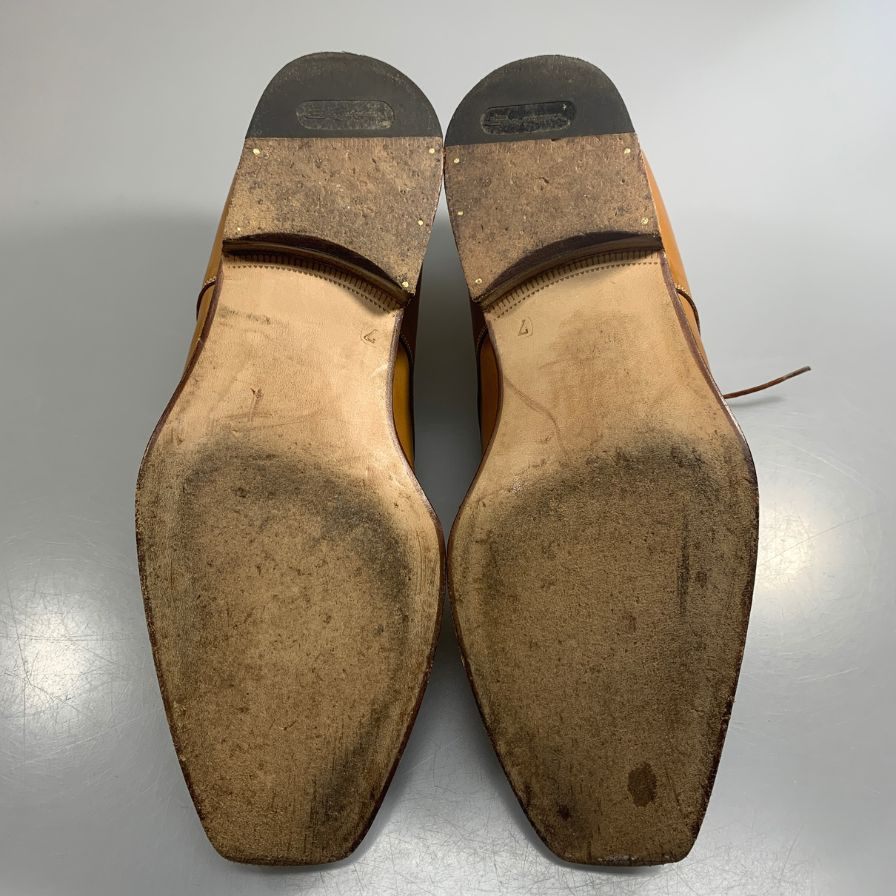 サントーニ レザーシューズ 5401 パンチドキャップ トゥ ブラウン系 サイズ7 メンズ SANTONI 約26.0cm【AFD12】
