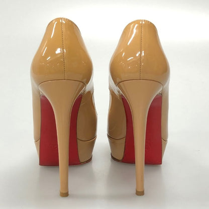 ルブタン ラウンドトゥ ハイヒール パテントレザー ベージュ サイズ35 Christian Louboutin 約22.5cm【AFD2】