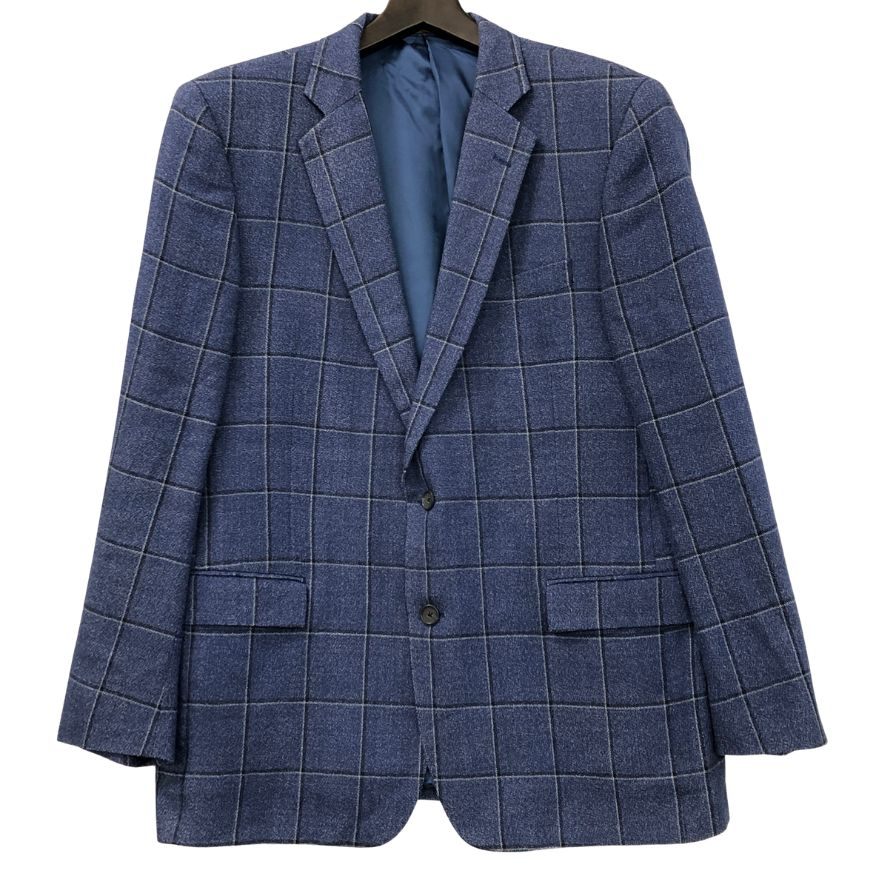 美品◆ブルックス ブラザーズ テーラードジャケット シングル 2B ブルー チェック柄 REGENT サイズ44 メンズ Brooks Brothers 【AFA21】