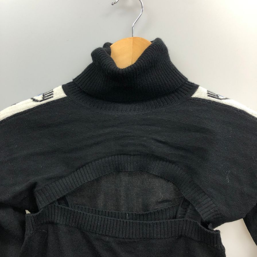 中古◆キアラ フェラーニ ニット 2ピース 袖ライン ブラック サイズS Chiara Ferragni 【AFB17】