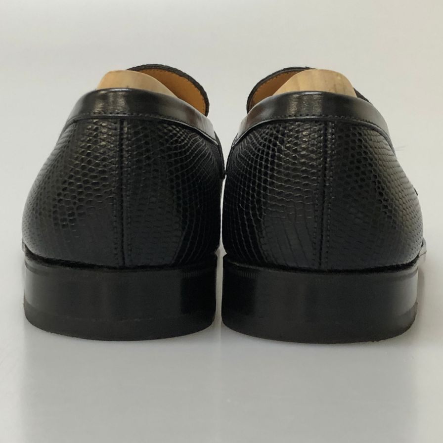 ジェイエムウエストン 180シグニチャーローファー リザード ブラック UK7.5D メンズ J.M.WESTON ローファー 約26.5cm【LA】【中古】
