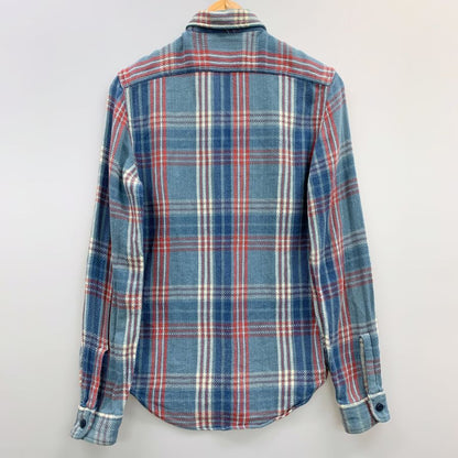 中古◆ダブルアールエル ラルフローレン 長袖シャツ チェック ブルー系 メンズ サイズXS RRL RALPH LAUREN 【AFB27】