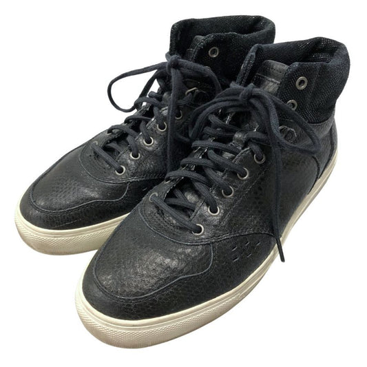 ディーゼル カウレザー ハイカット スニーカー RN93243 サイズ26.5cm ブラック メンズ DIESEL 約26.5cm【AFC44】