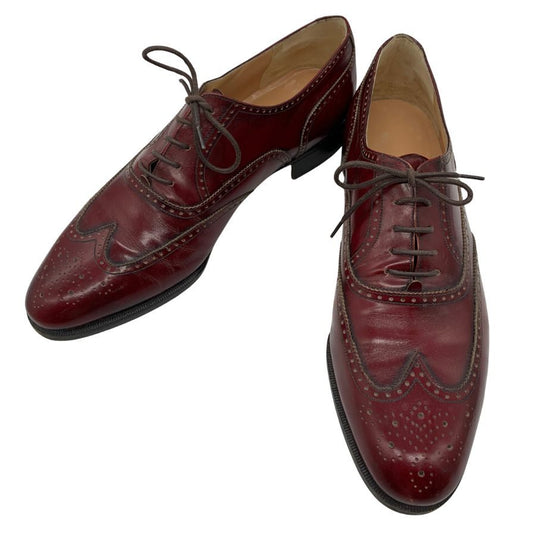 サルヴァトーレフェラガモ レザーシューズ フルブローグ ガラスレザー バーガンディ メンズ サイズ12C Salvatore Ferragamo 約30.0cm【AFC1】
