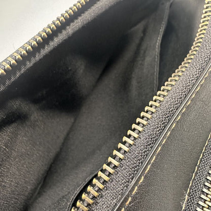 コーチ ショルダーポーチ レザー ロゴ ファスナー ブラック COACH【AFE6】