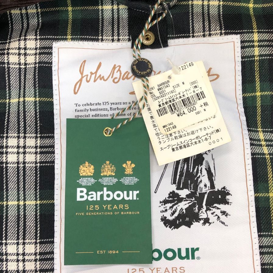 バブアー ビデイルジャケット 125周年記念モデル MWX1543SG51 メンズ サイズM ブラック Barbour 125YEARS ICONS BEDALE JACKET【LA】