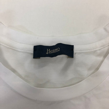 美品◆ヘルノ クルーネック コットン シャツ メンズ サイズ 44 ホワイト HERNO 【AFB38】