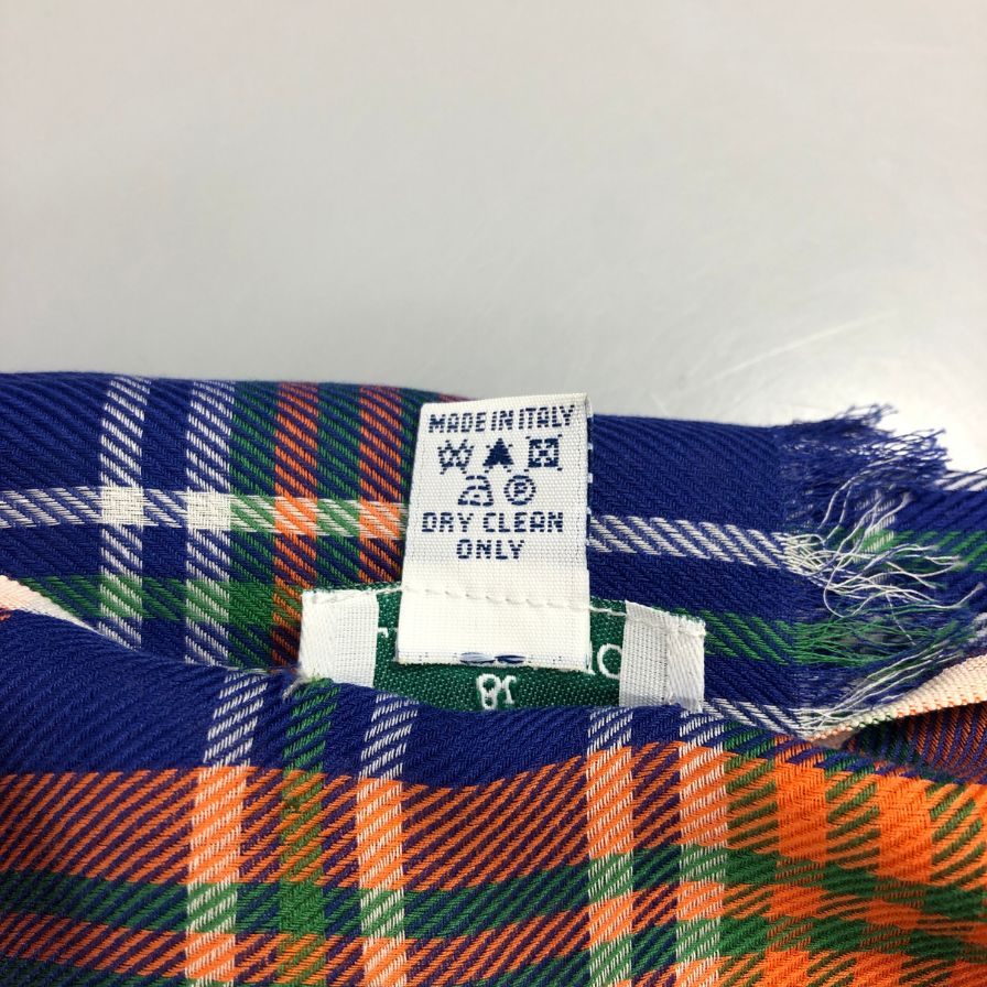 リヴェラーノ＆リヴェラーノ 大判ストール チェック コットン100% ブルー系 LIVERANO＆LIVERANO【AFI20】