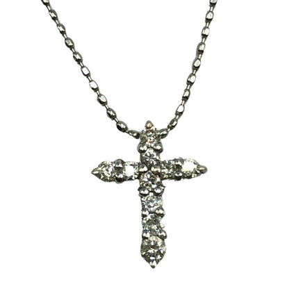 K18WG ネックレス 総重量1.63g ダイヤ0.2ct【AFI13】【中古】