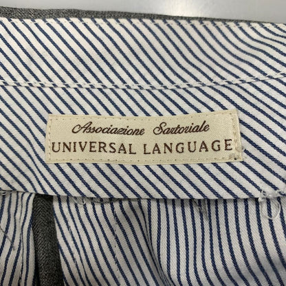 ユニバーサルランゲージ×VITALE BARBERIS CANONICO スラックス カノニコ ウール 2タック ストラップ メンズ グレー サイズSS UNIVERSAL LANGUAGE 【AFB19】