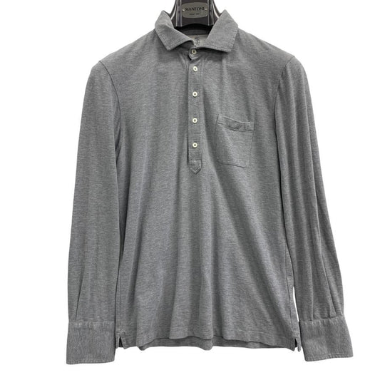 中古◆ブルネロクチネリ 長袖トップス スリムフィット ストレッチコットン メンズ サイズM グレー Brunello Cucinelli 【AFB35】