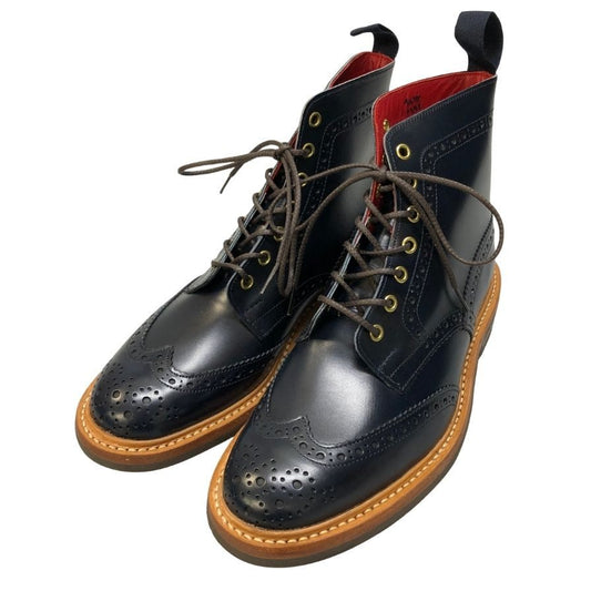 トリッカーズ M2508 ウィングチップ カントリーブーツ メンズ サイズ 8ハーフ ネイビー Tricker’ｓ ブーツ 約27.5cm【LA】【中古】
