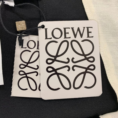 ロエベ ワイドパンツ サイドプリーツ リネン ブラック レディース サイズ38 LOEWE 【AFB30】