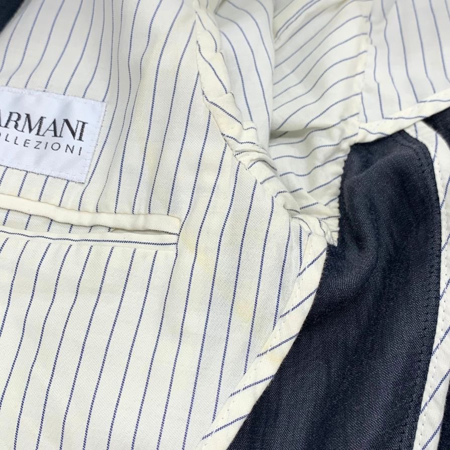 美品◆アルマーニコレッツィオーニ テーラードジャケット ウール リネン グレー系 メンズ サイズ46 ARMANI COLLEZIONI 【AFB27】