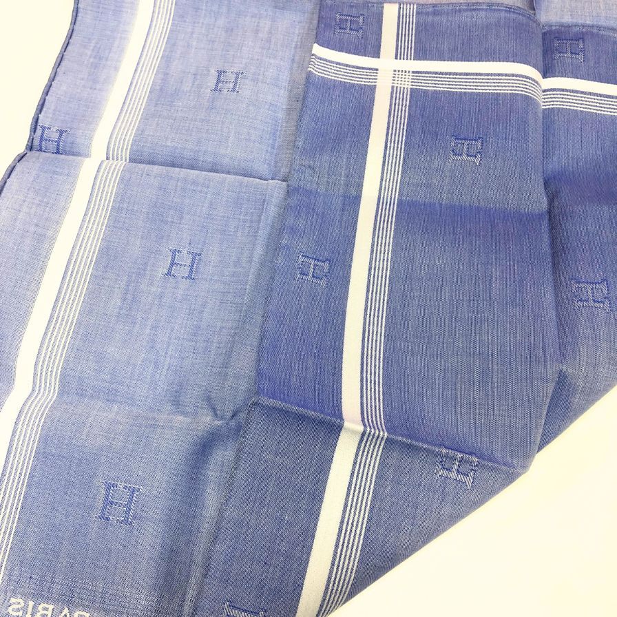 エルメス ハンカチ コットン100% ブルー系 レディース HERMES