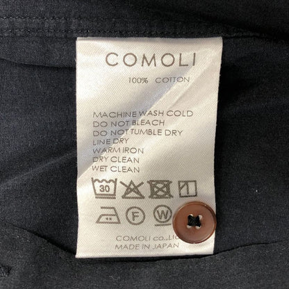 極美品◆コモリ 長袖シャツ ネイビー メンズ サイズ3 C03-02001 COMOLI 【AFB18】